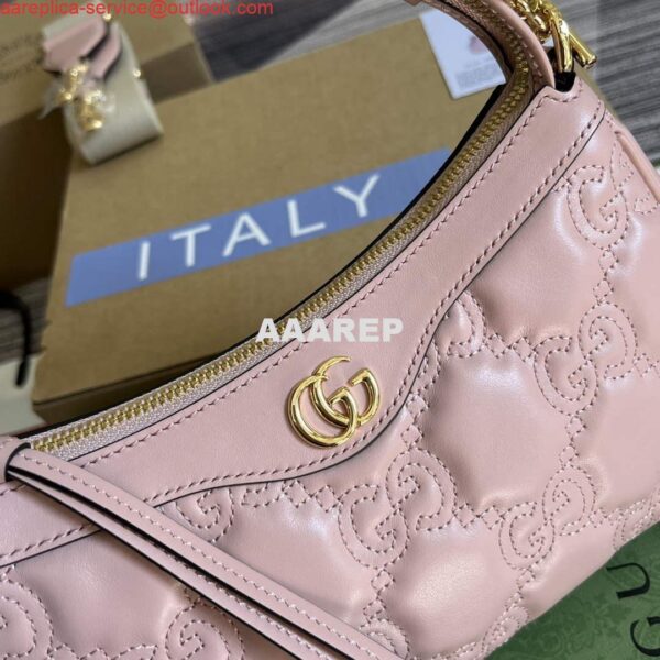 Replica Gucci 735049 GG Matelassé Handbag Pink 6