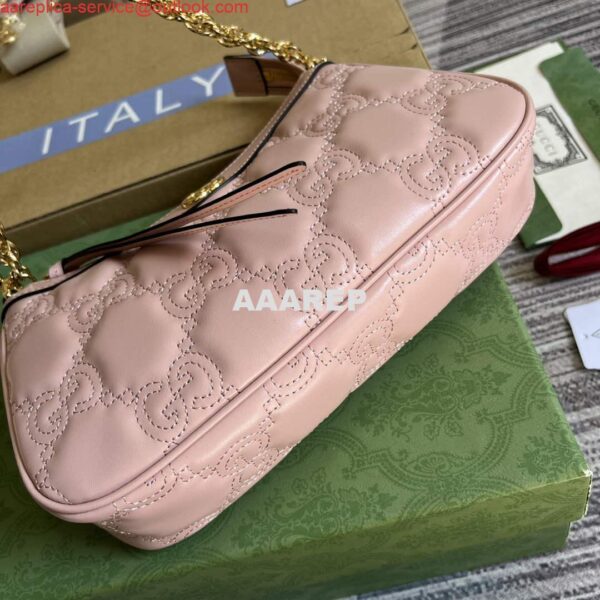 Replica Gucci 735049 GG Matelassé Handbag Pink 7