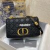 Replica Dior Medium Caro Bag Black Quilted Macrocannage Calfskin with