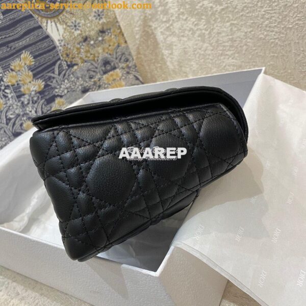 Replica Dior Medium Caro Bag Black Supple Cannage Calfskin M9242U 6