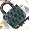 Replica Dior S0856 MICRO LADY DIOR BAG Horizon Black Metallic Cannage Lambskin Embroidered with Beads