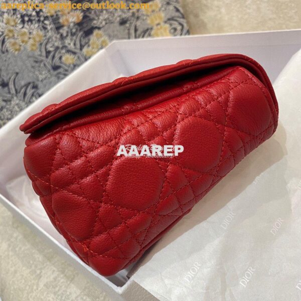 Replica Dior Medium Caro Bag Red Supple Cannage Calfskin M9242U 5