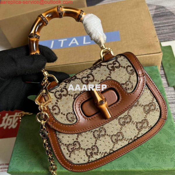 Replica Gucci 735116 Gucci Bamboo 1947 mini top handle bag 5