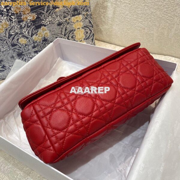 Replica Dior Medium Caro Bag Red Supple Cannage Calfskin M9242U 11