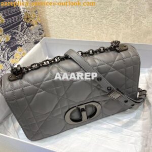 Replica Dior Medium Caro Bag Steel Grey Quilted Macrocannage Calfskin 2