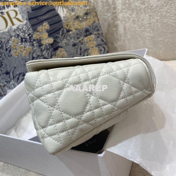 Replica Dior Medium Caro Bag White Supple Cannage Calfskin M9242U 5