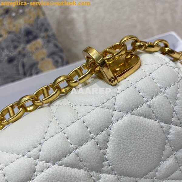 Replica Dior Medium Caro Bag White Supple Cannage Calfskin M9242U 7