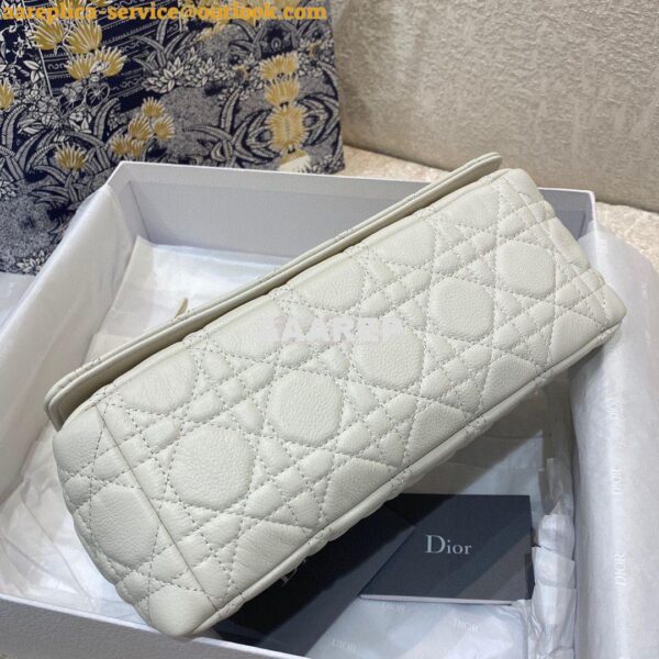 Replica Dior Medium Caro Bag White Supple Cannage Calfskin M9242U 11