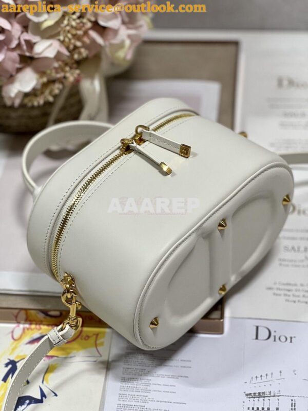 Replica Dior Medium CD Signature Vanity Case Latte Calfskin with Embos 7