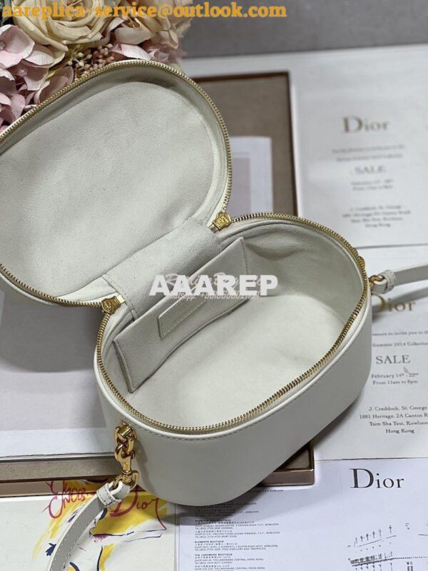 Replica Dior Medium CD Signature Vanity Case Latte Calfskin with Embos 8