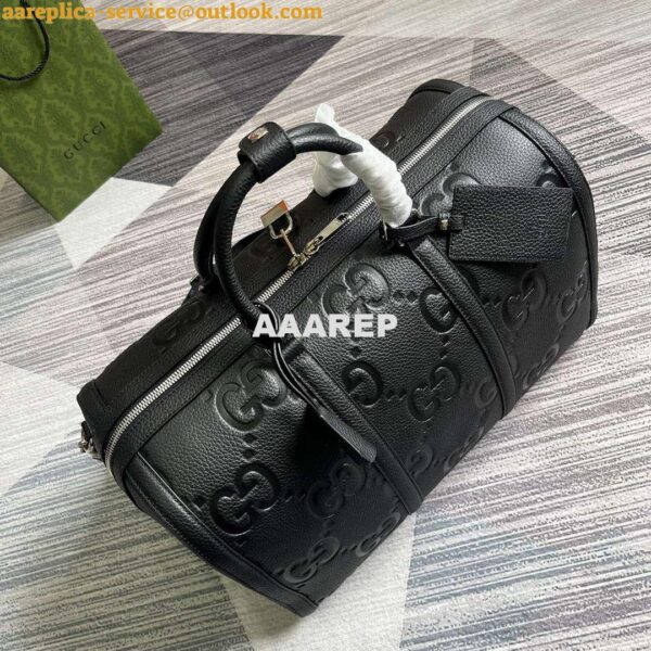 Replica Gucci 725282 Jumbo GG Small Duffle Bag Black 9