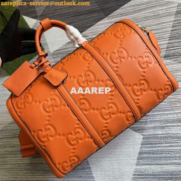 Replica Gucci 725282 Jumbo GG Small Duffle Bag Orange 5