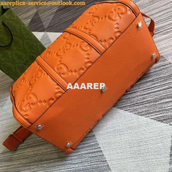 Replica Gucci 725282 Jumbo GG Small Duffle Bag Orange 6