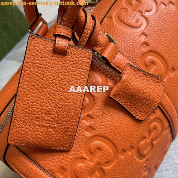 Replica Gucci 725282 Jumbo GG Small Duffle Bag Orange 7