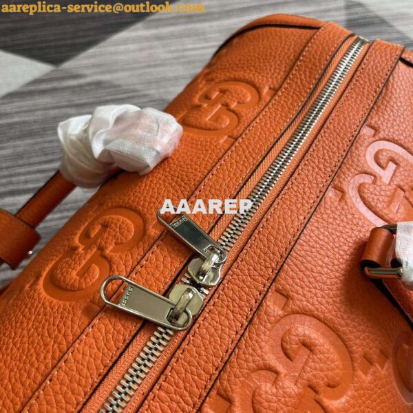 Replica Gucci 725282 Jumbo GG Small Duffle Bag Orange 8