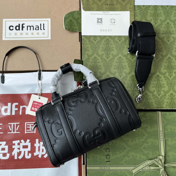 Replica Gucci 725292 Jumbo GG Mini Duffle Bag Black 3