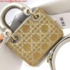 Replica Dior S0856 MICRO LADY DIOR BAG Horizon Yellow and Pink Metallic Cannage Lambskin Embroidered with Beads