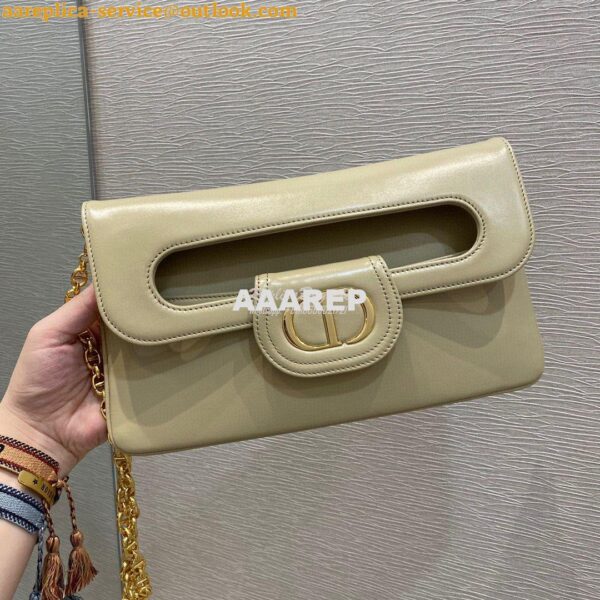 Replica Dior Medium DiorDouble Bag Beige Calfskin M8641 3