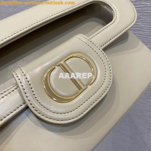 Replica Dior Medium DiorDouble Bag Beige Calfskin M8641 4