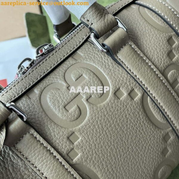 Replica Gucci 725292 Jumbo GG Mini Duffle Bag Gray 7