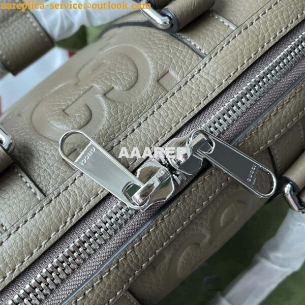 Replica Gucci 725292 Jumbo GG Mini Duffle Bag Gray 8