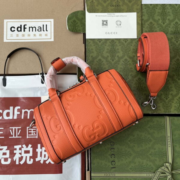 Replica Gucci 725292 Jumbo GG Mini Duffle Bag Orange 3