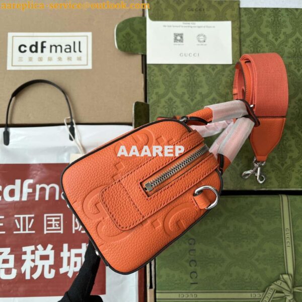 Replica Gucci 725292 Jumbo GG Mini Duffle Bag Orange 5