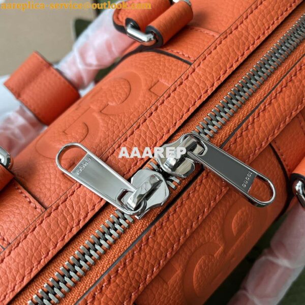 Replica Gucci 725292 Jumbo GG Mini Duffle Bag Orange 8