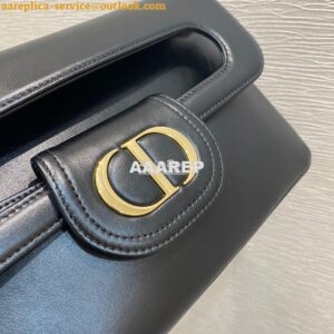 Replica Dior Medium DiorDouble Bag Black Calfskin M8641 2