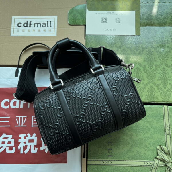 Replica Gucci 725292 Jumbo GG Mini Embossed Bag Black 3