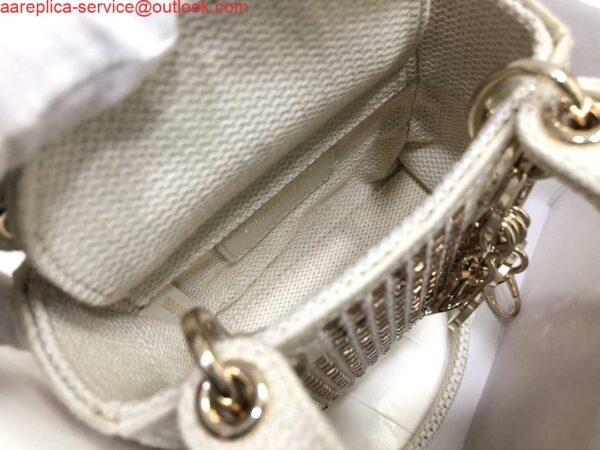 Replica Dior S0856 Micro Lady Dior Bag Square Embroidery Set with White Multicolor Strass 7