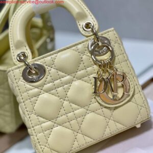 Replica Dior S0856 MICRO LADY Dior Bag Yellow Cannage Lambskin