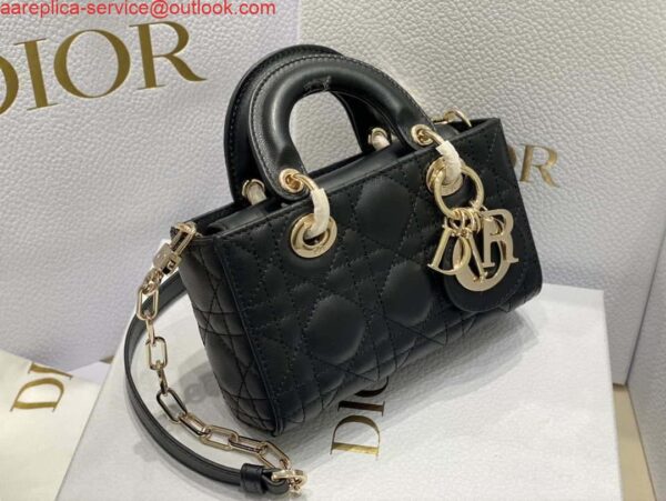 Replica Dior S0910 Micro Lady D-joy Bag Black Cannage Lambskin 2