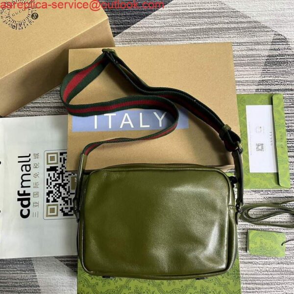 Replica Gucci 725696 Shoulder bag with tonal Double G Green 3