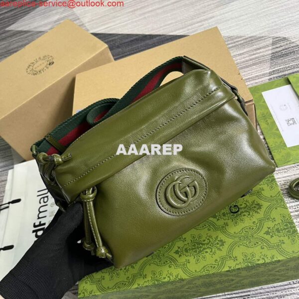 Replica Gucci 725696 Shoulder bag with tonal Double G Green 5