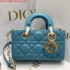 Replica Dior S0910 Micro Lady D-joy Bag Blue Cannage Lambskin