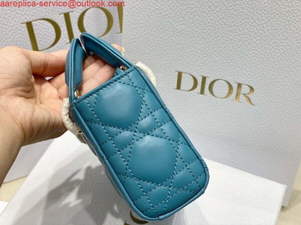 Replica Dior S0910 Micro Lady D-joy Bag Blue Cannage Lambskin 5