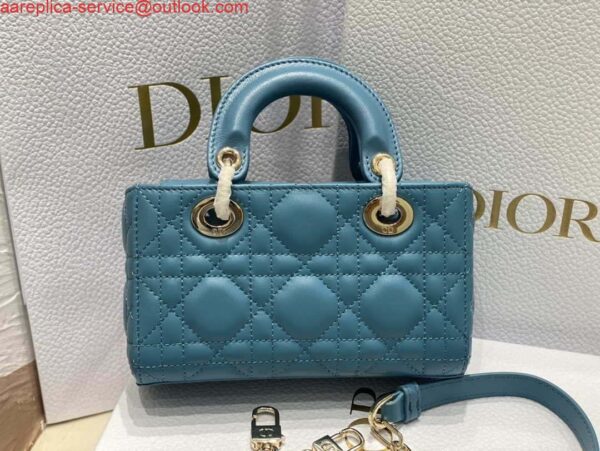 Replica Dior S0910 Micro Lady D-joy Bag Blue Cannage Lambskin 6