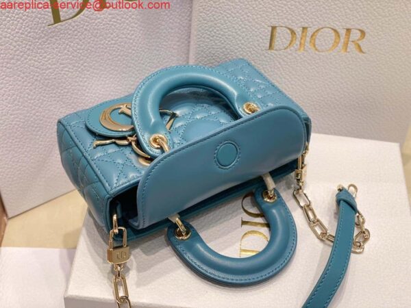 Replica Dior S0910 Micro Lady D-joy Bag Blue Cannage Lambskin 8