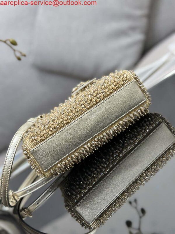 Replica Dior S0910 Micro Lady D-joy Bag Gold-Tone Satin with Gradient Bead Embroidery 5