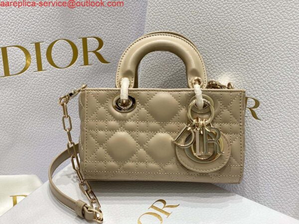 Replica Dior S0910 Micro Lady D-joy Bag Sand Colored Cannage Lambskin