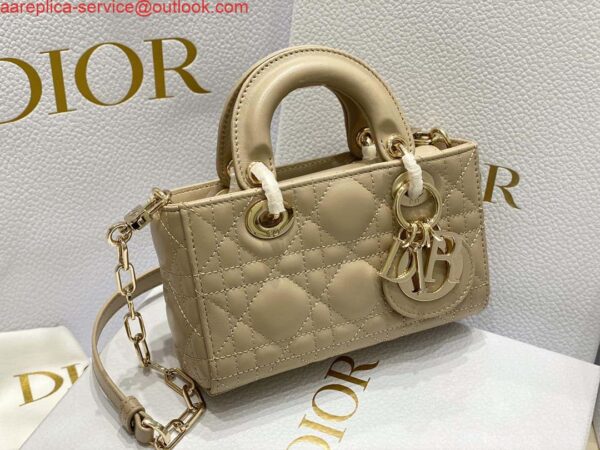 Replica Dior S0910 Micro Lady D-joy Bag Sand Colored Cannage Lambskin 2