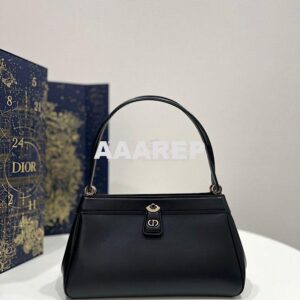 Replica Dior Medium Key Bag Black Box Calfskin M1843