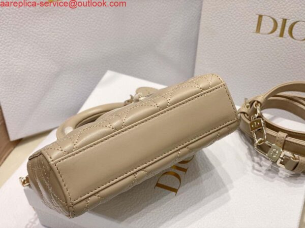 Replica Dior S0910 Micro Lady D-joy Bag Sand Colored Cannage Lambskin 5