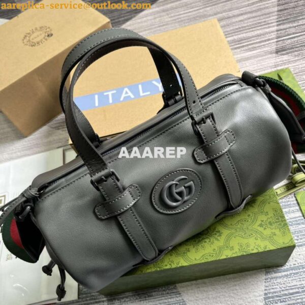 Replica Gucci 725701 Small duffle bag with tonal Double G Gray 6