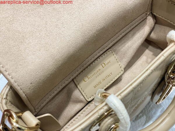 Replica Dior S0910 Micro Lady D-joy Bag Sand Colored Cannage Lambskin 8