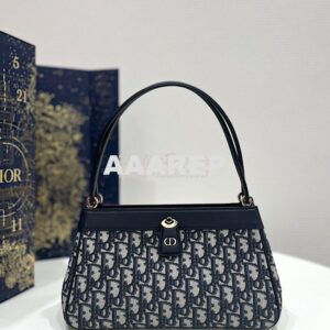 Replica Dior Medium Key Bag Blue Oblique Jacquard M1843