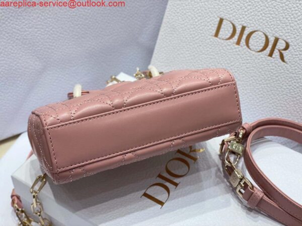 Replica Dior S0910 Small Lady D-joy Bag Pink Cannage Lambskin 6