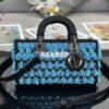 Replica Dior Medium Key Bag Blue Oblique Jacquard M1843