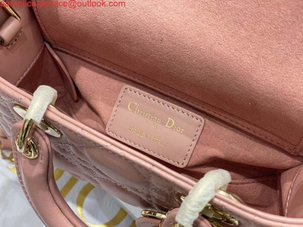 Replica Dior S0910 Small Lady D-joy Bag Pink Cannage Lambskin 10